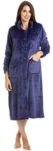 Camille Womens Various Coloured Bathrobes Supersoft Luxury Button Up Front Housecoats
