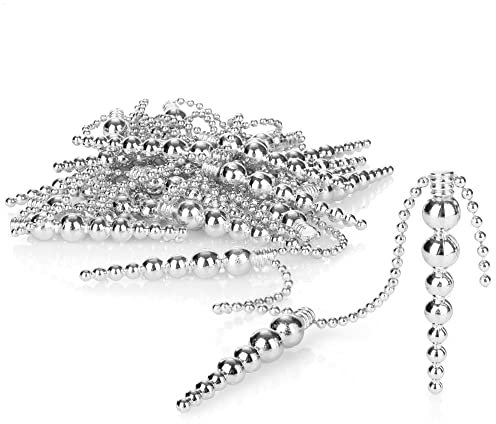 com-four® Girlande mit Eiszapfen - Deko-Girlande für Weihnachten - Weihnachtsgirlande für Christbaumschmuck - Eiszapfen-Girlande - 2,7 m (silberfarben)
