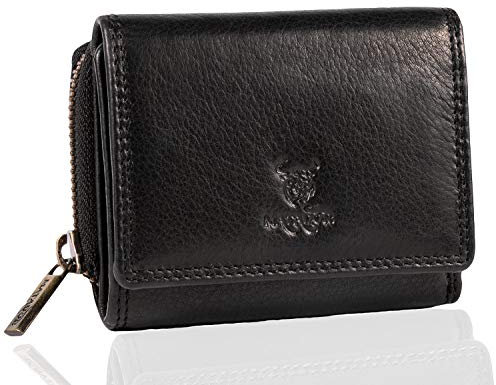 MATADOR Geldbörse Damen Portemonnaie Klein Frauen Geldbeutel Herren TüV Geprüfter RFID/NFC Schutz (Black)