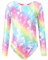 SEAUR - Kinder Turnanzug Langarm Mädchen Trikot Gymnastik Tanzen Ballet Kleidung Klassisch Gymnastikanzug Regenbogen Muster 100-110CM