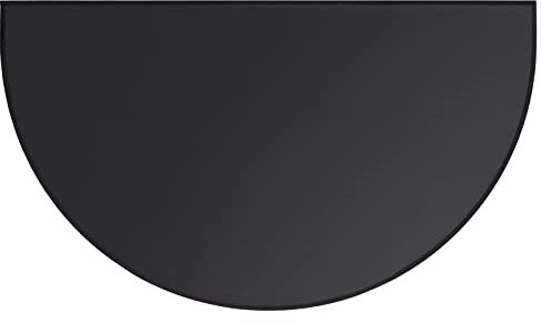 FLASLD Tapis de cheminée Ignifuge 71 x 122 cm, Demi-Rond, protège Les sols des étincelles, Noir