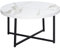 HOMCOM Mesa de Centro Mesa de Salón Redondo con Encimera Símil Mármol y Marco de Metal para Oficina Dormitorio Comedor Estilo Moderno 80x80x45 cm Blanco