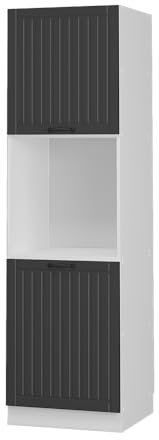 Vicco Herdumbauschrank Fame-Line, Herdschrank, Anthrazit/Weiß, 60 cm offen