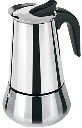 TIENDA EURASIA - Cafetera Italiana, de Induccion, Acero Inoxidable, Cafetera de 2, 4, 6, 9 o 12 tazas, Interior Antioxido (2 tazas)