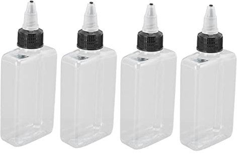 4 Pcs Small Oil Dispenser Bottle, Liquid Olive Oil Bottle, Leak Proof Squeeze Condiment Bottle, 100ML Portable Sealed Reusable Dispensing Oil Bottle Seasoning Bottle for Outdoor BBQ Camping Kitchen