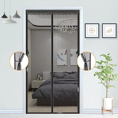 Zanzariera Magnetica per Porte 100x210cm,Tende Zanzariere con Calamita per Finestre,per Porte Anti Zanzare Calamite Tenda Anti Zanzare Insetti Facile da installare per porte da balcone, terrazze,Nero