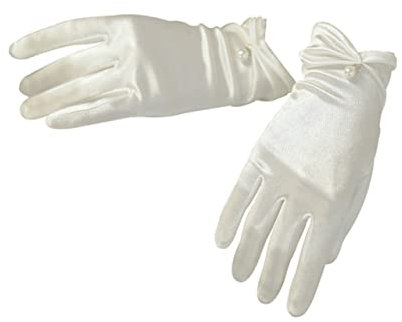 Yardenfun Kurze Satin-handschuhe Für Braut Perlendesign Hochzeitshandschuhe Brauthandschuhe Dehnbar Bequem Für Hochzeit Kostümparty Formelle Anlässe