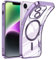 TUUTPU Cover Magnetica per iPhone 14, Custodia Comaptibile con Magsafe Trasparente Antiurto Protezione Copertura della fotocamera Non ingiallente Sottile Silicone Telefono Clear Case, Viola