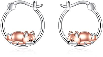 Hund Creolen Ohrringe 925 Sterling Silber Niedliche Hund Ohrringe Schmuck Geschenke für Damen Mädchen (Hund)