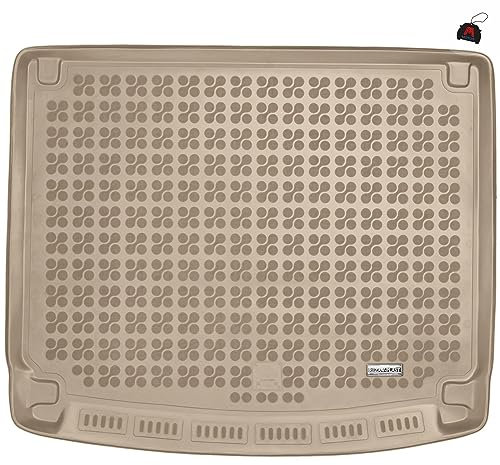 MOTOS Beige Kofferraumwanne Kofferraummatte passt für Porsche Cayenne II 2010-2017 Verbessern Sie Ihren Reisekomfort mit Antirutschmatte - Allwetter Kofferraummatte Auto, Schutz vor Verschmutzung