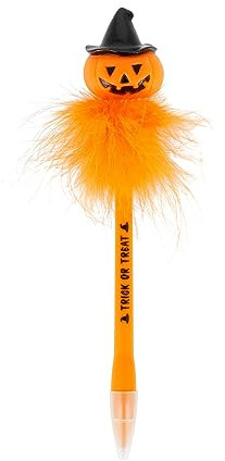 Legami - Stylo à bille Citrouille lumineuse, Writing is Magic, Encre noire, Stylo à bille lumineuse pour enfants et adultes, pointe 0,7 mm, thème Pumpkin