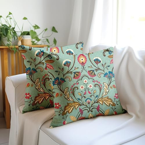 Encasa XO Dekorative Kissenbedeckung 20x20 (50x50 cm) - T1 Timeless - Digital gedrucktes Blumenkissen für Stuhl, Sitz, Bett, Büro und Haus (2)