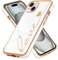 LCHULLE Compatible with iPhone 15 Plus Case for Women Girls,Cute Luxury Plating Love Heart Design Soft TPU Cover Shockproof Full Camera Lens Protection Phone Case for iPhone 15 Plus,White