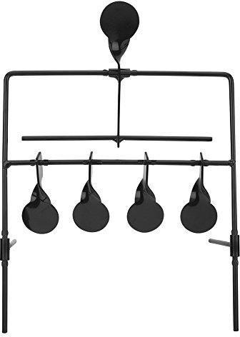 Ripristino del Bersaglio da Tiro, Tiro Rotante in Metallo 5 Bersagli con Design Portatile per Esterni, Poligono, Tiro e Caccia