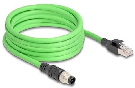 80424 - M12 Kabel A-kodiert 8 Pin Stecker zu RJ45 Stecker PUR TPU 5 m