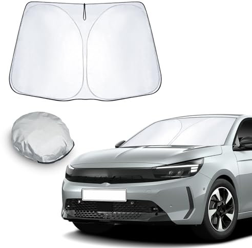CDEFG Compatible con Opel Corsa F 2020-2023 2024 Parasol Coche Delantero Parabrisas Protector Plegable con Gran Pantalla Anti UV Rayos Mejor Fresco-Parasol Corsa F Accesorios