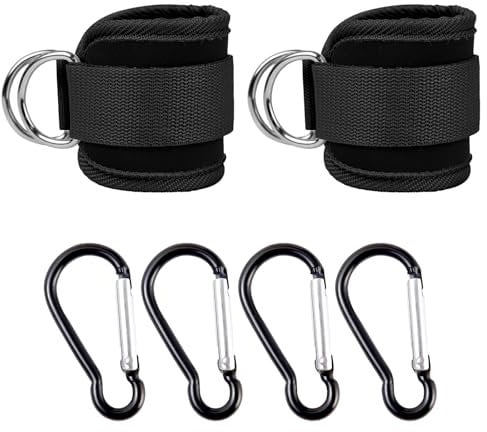 Scettar 2Pcs Ankle Straps for Cable Machine, Adjustable Double D-Ring Ankle Cuff Straps, Comfortable Gym Ankle Strap Glute Workouts Leg Extensions Curls, Booty Hip Abductors Exercise for Men and Women