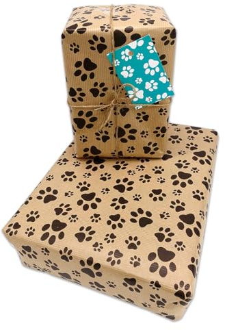 „Presenting Perfection“ Geschenkpapier mit Pfotenabdruck, 2er-Pack