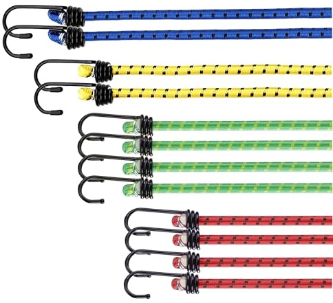 Lot de 40 tendeurs de bagages polyvalents en différentes longueurs pour camping, voiture et vélo - Sangles d'arrimage et tendeurs en caoutchouc