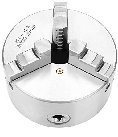 3 Backen 5 Zoll Selbstzentrierendes Drehfutter, 125 Mm Durchmesser, Kompaktes Spannfutter mit Hoher Zentrierpräzision, Großer Spannbereich für Drehmaschinen