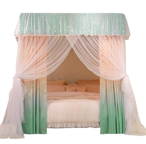 Moskitonetz Bett Mückennetz 180x200cm 200x220cm Einzel Doppelbett Stilvolles Moskitonetze Mädchenschlafzimmer Dekorativer Bettvorhang Luxuriöser Betthimmel Mosquito Net Netz Vorhänge Bettwäsche ( Size