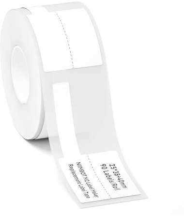 NIIMBOT M2 Thermal Transfer Cable Labels 25x78mm (0.98''x3.07'') 90Labels/Roll,Only for M2 Label Maker, PET Material, Waterproof and High-Temperature Resistance, Long Storage Time, White