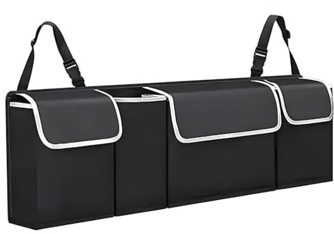 katmerio Organizador de maletero de coche, bolsa de almacenamiento para coche, bolsa para maletero de coche, organizador de maletero, bolsa para maletero con velcro, bolsas plegables