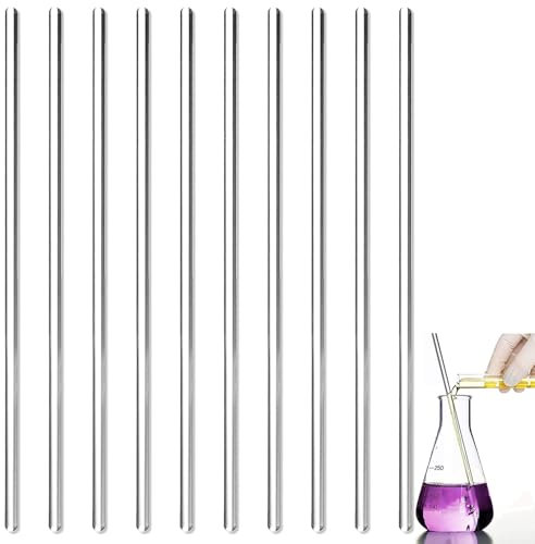 10 Stück Glasrührstab, 20Cm Wiederverwendbar Glasstab, Rührstäbchen, Rührstäbchen Mit Beiden Enden Runde, Für Wissenschaftliche Chemie、Labor、Zum Umrühren Von Heißen Und Kalten Getränken