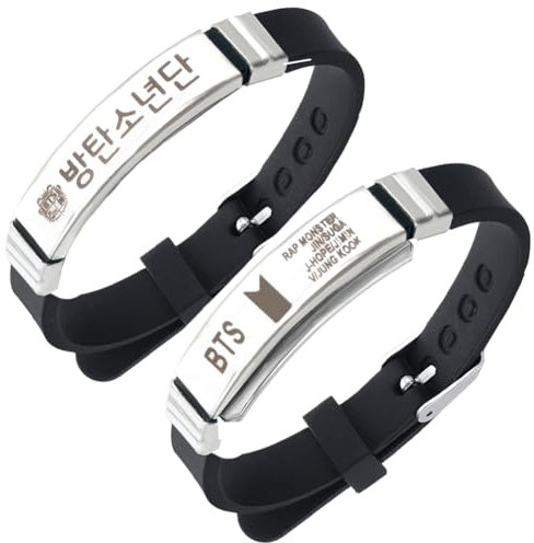BTS Armband, 2 Pack BTS Armbänder, BTS Merch, BTS Schmuck, BTS Bracelet, BTS Fanartikel Armband, Kpop Schmuck, Bangtan Boys Charm Armband, Adjustable Wristband, Kpop Gifts, Für Fan