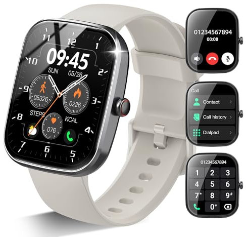 Csasan Reloj Inteligente Hombre Mujer, 1.91 Smartwatch con Llamadas Bluetooth y Whatsapp Notificación, 113+ Deportivos Modos Smart Watch con Pulsómetro/Monitor de Sueño, IP68 Pulsera Actividad Gris