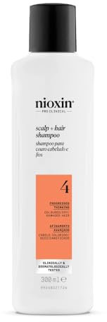 Nioxin System 4 Scalp + Hair Shampoo - Hair Thickening Shampoo For Coloured, Dry and Damaged Hair with Progressed Thinning - with Biotin and Niacinamide, 300ml