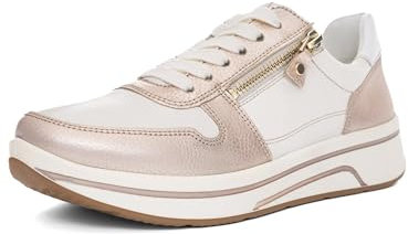 ara Damen Sapporo Sneaker, Sand,Cream,Weiss, 42.5 EU Weit