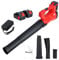 Cordless Leaf Blower Cordless – Electric Leaf Sweeper Blower Clear Leaves for Gardens Patios Gutters Driveways – 320CFM Battery, Charger, 3 Blower Tube Lightweight, Soft Grip Handle, Low on Noise