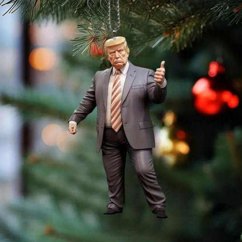 Generic Lustiger Donald-Weihnachtsschmuck, Wahl 2024, Acryl, hängend, lebendig, individuell, patriotisch, treu, 8 cm