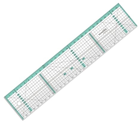 KEARING Quiltlineal 30cm – Metallkante, rutschfest – für Quilten & Nähen