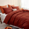 Michorinee Housse de Couette 240 x 260 Parure de Lit Adulte 2 Personnes Sommier en Microfibre Terracotta Linge de lit Semblable au Coton au Toucher avec 2 Taies d'oreiller 65x65 et Fermeture Éclair