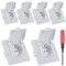 HTTYHT 6 Piezas Enchufe Pared Empotrado Base Enchufe Empotrable con Tapa Abatible IP44 Toma de Corriente Empotrada 16A 250V Schuko Enchufes Simples Blanco para Interior Exterior Oficina Baños
