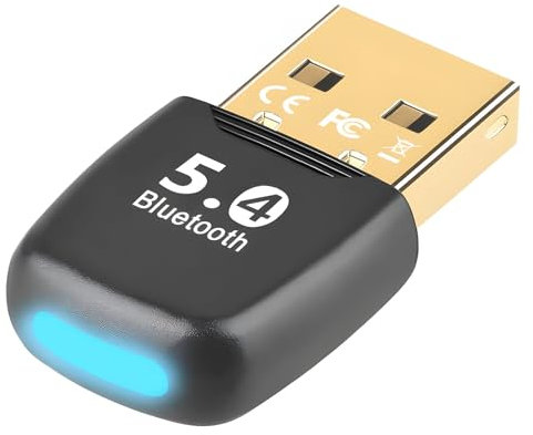 Adaptador Bluetooth PC, USB Bluetooth 5.4 Adaptador, Bluetooth Dongle USB, Receptor Bluetooth USB para Controlador de PS4 PS5 Switch Teclado Ratón Auriculares para Windows 11/10/8.1/7
