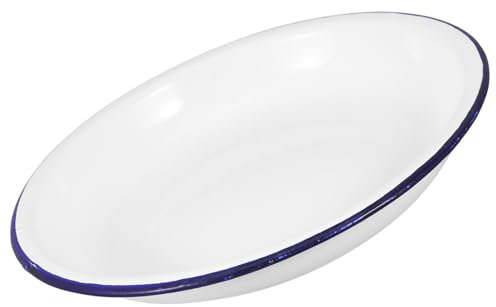 Alipis Enamel Plate Tief Und Vintage Unzerbrechliches Emaille Geschirr Für Salate Snacks Suppen Tiefes Serviertablett Für Zuhause Und Outdoor-picknick