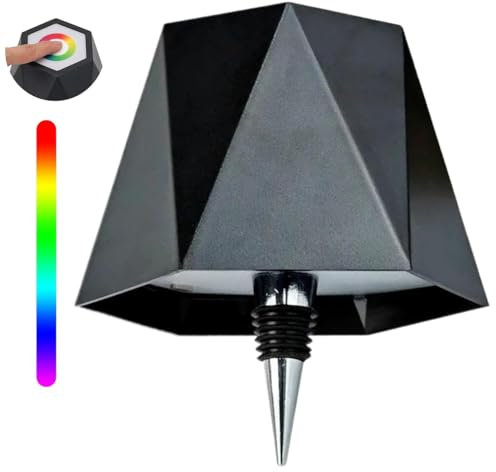 Spurleh LED Flaschenlampe mit RGB Flaschenleuchte Dimmbare Touch Kabellose Flaschenleucht Akku IP54 Stufenloses Dimmen Flaschenlicht Tischlampe für Restaurants, Bars, Schlafzimmer&Camping - Schwarz