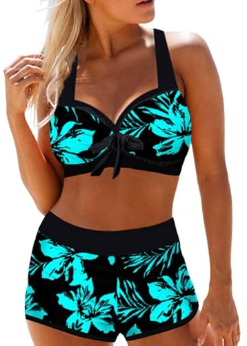 Bkul Bikini Damen Set Zweiteilig Sexy Badeanzug Ties-Up Bademode Große Größen Badeanzüge Bikinis für Frauen Mädchen Badebekleidung Bandeau