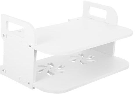 Artibetter Projector Bracket Wall Mounted Router Shelf No Drill Modern Design Dual Storage