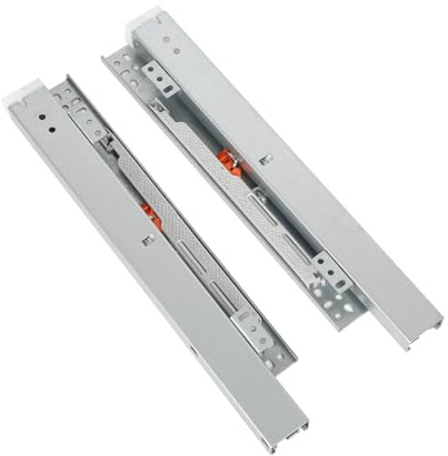 Unterbau-Schubladenschienen, untere Montage, unsichtbar, sanft schließend, ausziehbar, 1 Paar Vollauszug, versteckte Kugellager-Bodenschiene, Regalbodenschiene für Küchenschrank, Schublade (300 mm)