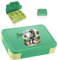 minimutz Brotdose Jungen personalisiert, Brotzeitdose Dinosaurier Trex Kinder mit vielen Fächern, Lunch Box mit Name BPA-frei auslaufsicher, Bento Box Set mit buntem Aufdruck (grün)
