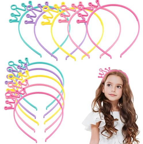 EAVUYIS Serre-tête Fille 10 Pièces Bandeau Princesse Couronne, Accessoires Robe pour Carnival Anniversaire Fête d'Halloween