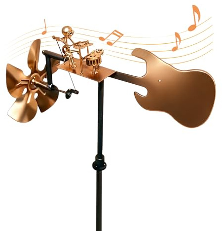 Handmade Metal Drummer Windmill, Schlagzeuger Windrad, Windrad Balkon, Schlagzeuger Windmühle Metall Windrad Garten, Schlagzeuger Windspiel Skulptur für Balkon oder Zimmerdekoration