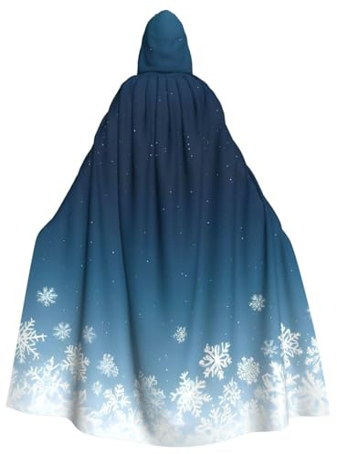 peiyeety Weihnachtsschneeflocken für Kapuzenumhang, Kostümumhang für Männer und Frauen, Halloween, Cosplay-Party