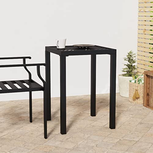 Kythralux Gartentisch Anthrazit 50x50x72 cm Stahl mit Mesh-Design, wetterfest und stabil, ideal als Terrassentisch, Balkontisch oder Beistelltisch für Outdoor, Balkon und Garten