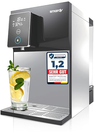 smardy blue miran Auftisch-Osmoseanlage ohne Wasseranschluss, Heiß & Kalt | Mobile Umkehrosmose für die Küche – Wasser heiß oder kalt zapfen, ganz ohne Festwasseranschluss aufstellbar