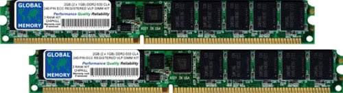 2 GB (2 x 1 GB) DDR2 533 MHz PC2–4200 240-PIN ECC Registered VLP DIMM Memory RAM KIT für Servers/WORKSTATIONS/MAINBOARDS (4 RANK KIT)